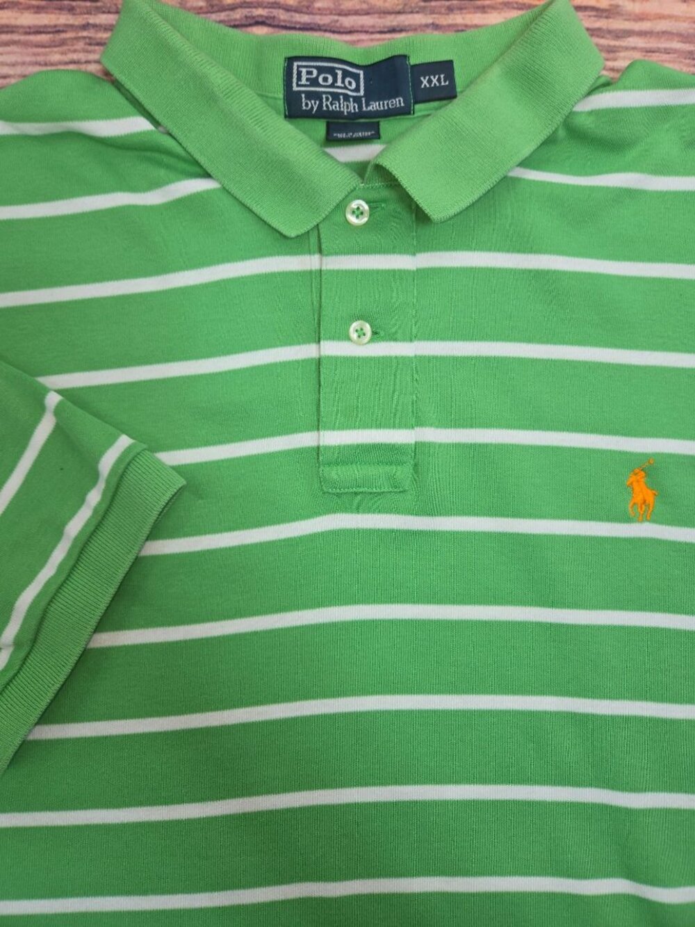 Polo Ralph Lauren Mens Soft Green Striped Polo XXL
